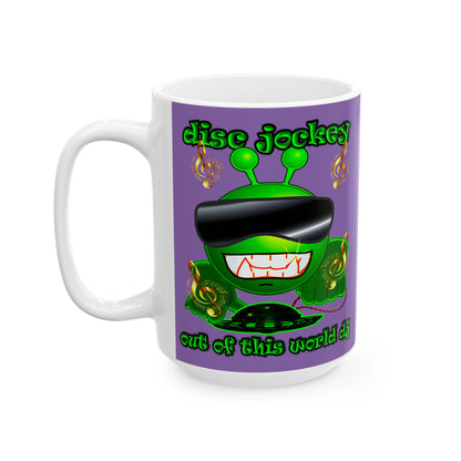 disc jockey - White Mug (light purple)