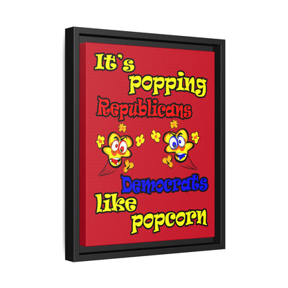 popping like popcorn - framed canvas art (dark red)