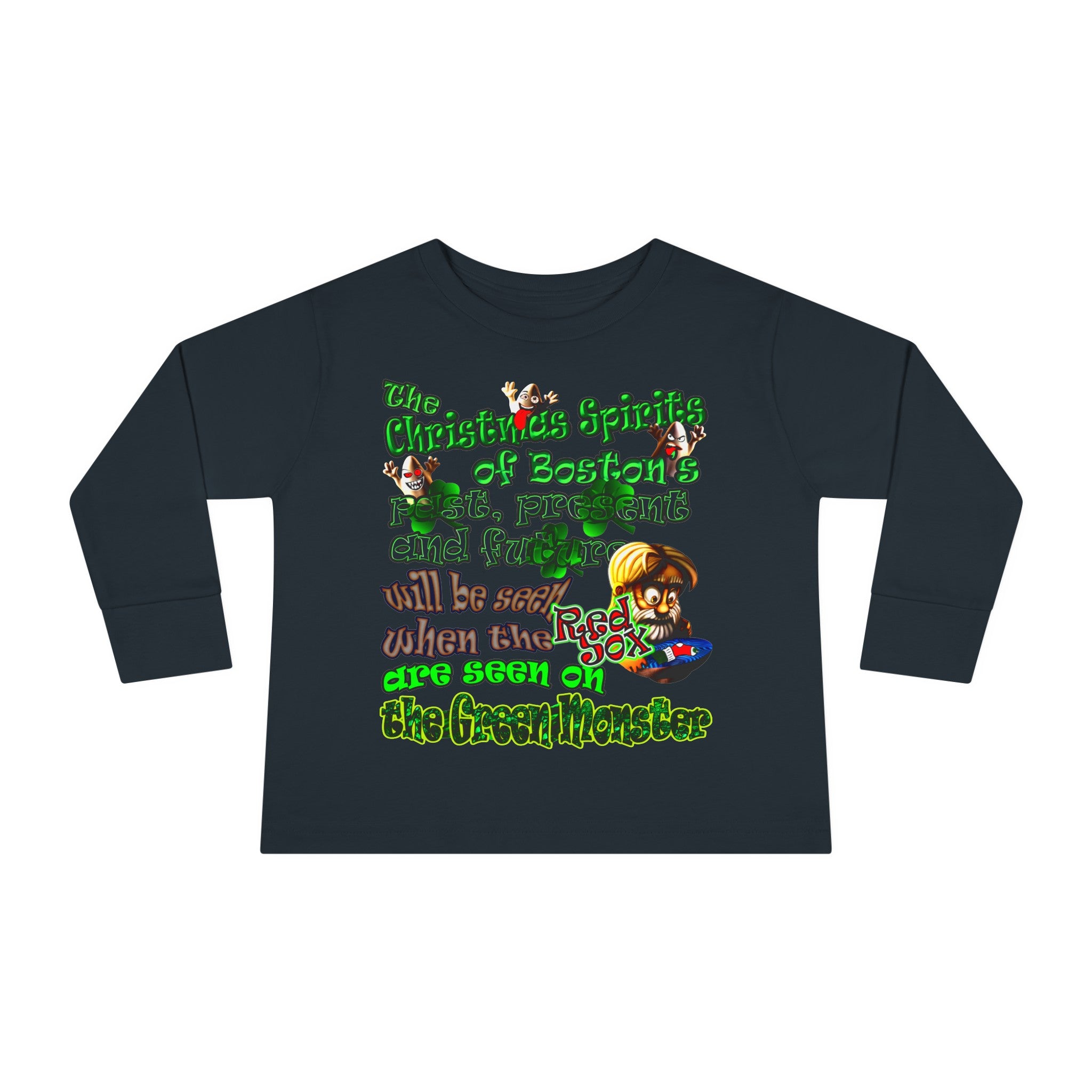 christmas spirits of boston - Toddler Long Sleeve Tee