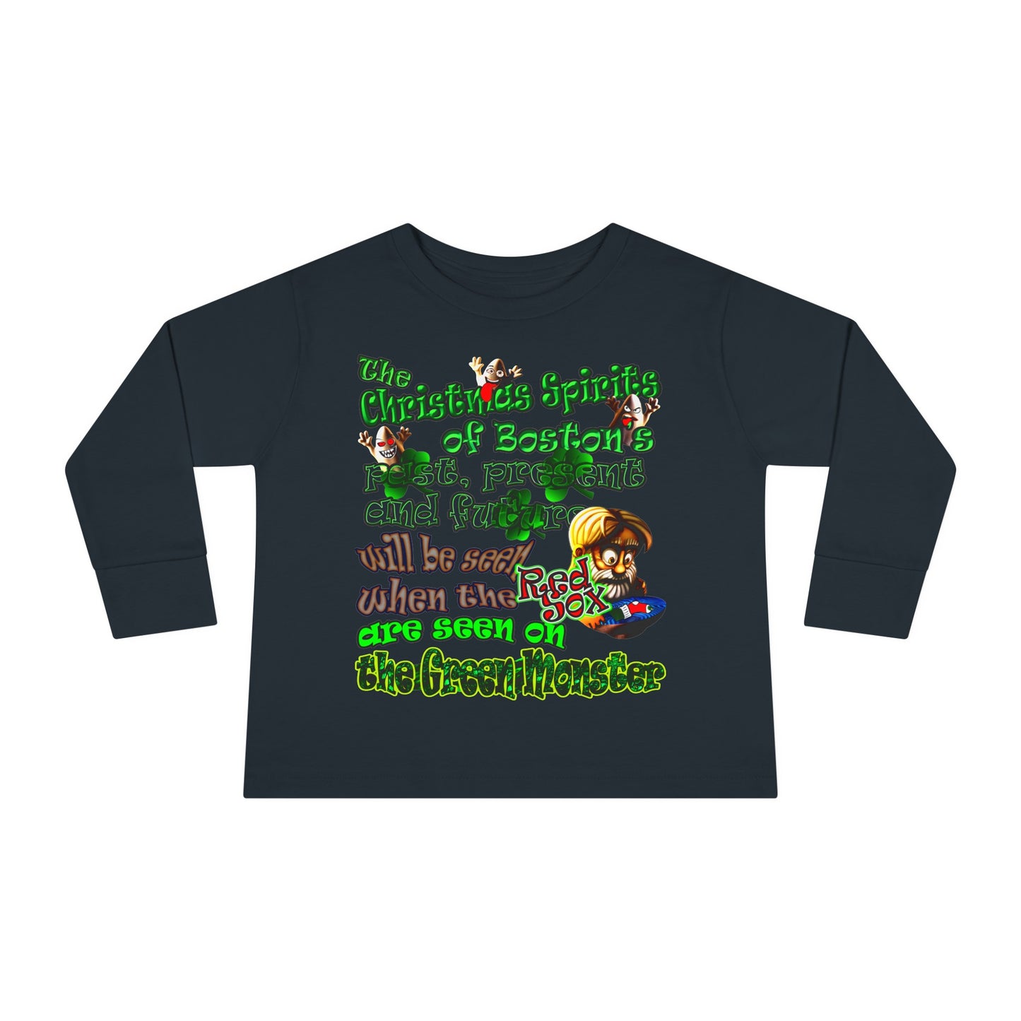 christmas spirits of boston - Toddler Long Sleeve Tee