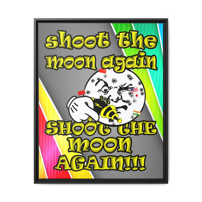shoot the moon again - framed canvas art (rainbow split)