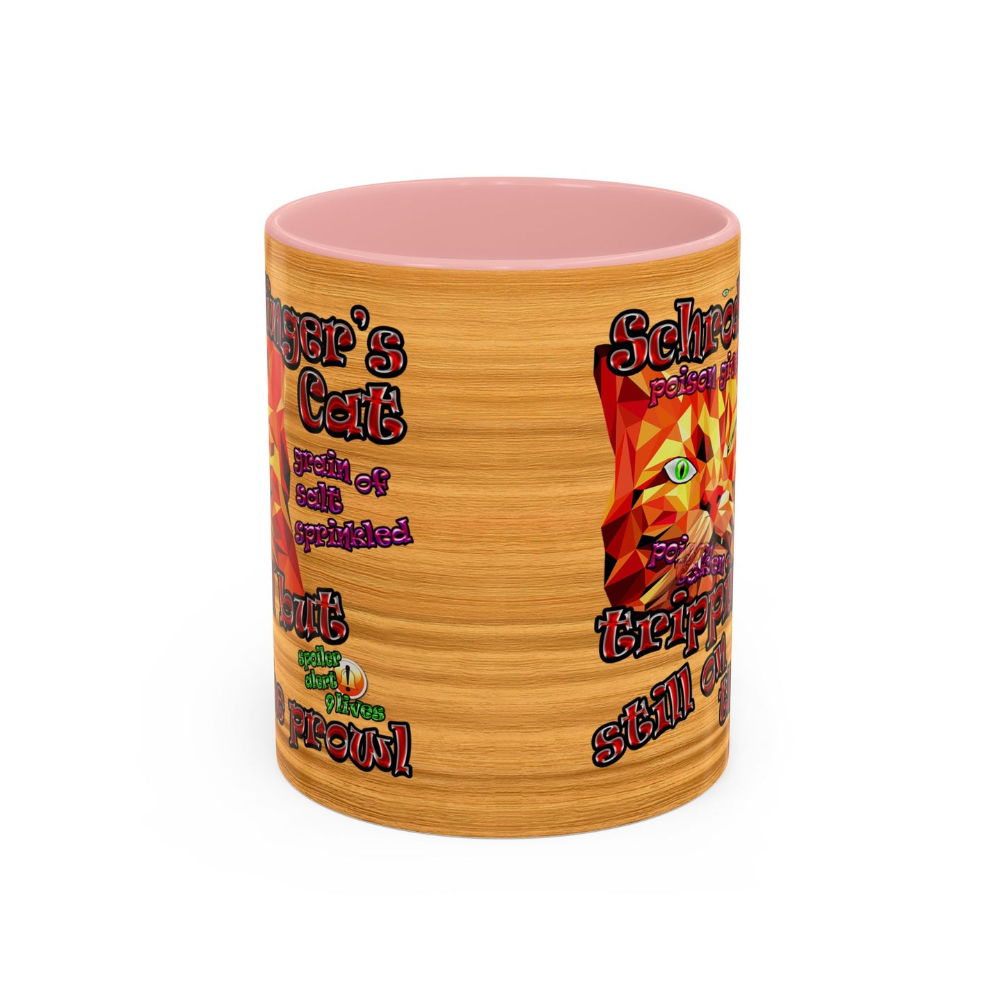 schrodinger's cat - Accent Mug (butterscotch wood finish)