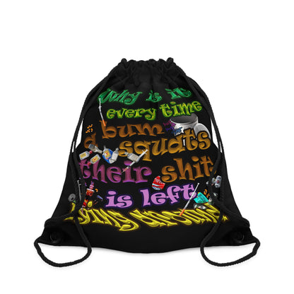 the bum's shit - Drawstring Bag (black)