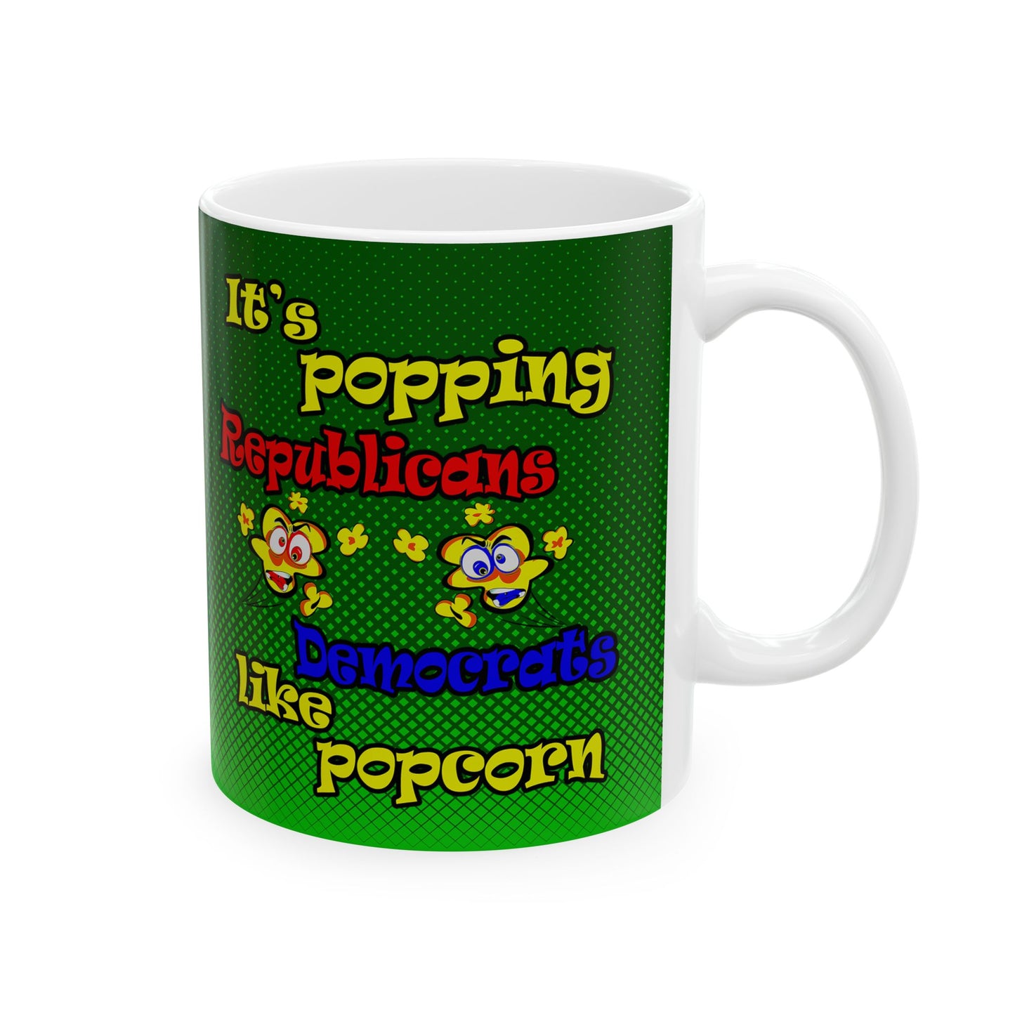 popping like popcorn - White Mug (logo green)