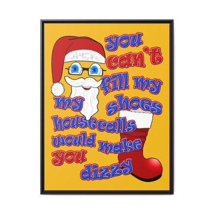 santa's shoes - framed canvas art (yellow)