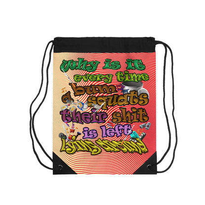 the bum's shit - Drawstring Bag (yellow-orange wave)