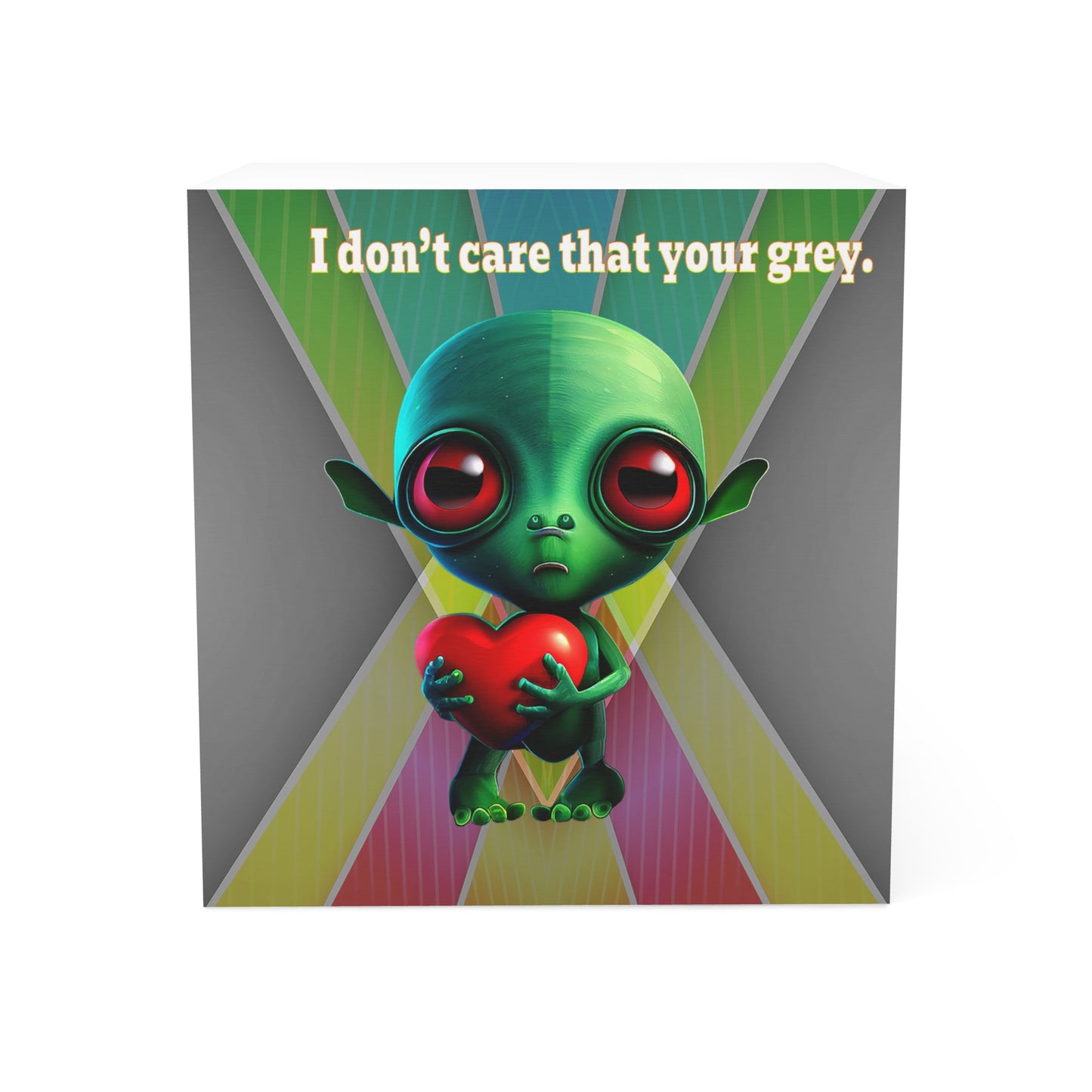 I don't care that your grey - note cube (rainbow split)