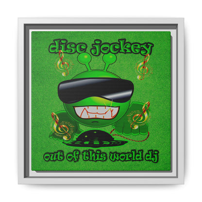 disc jockey - framed canvas art (green turf)