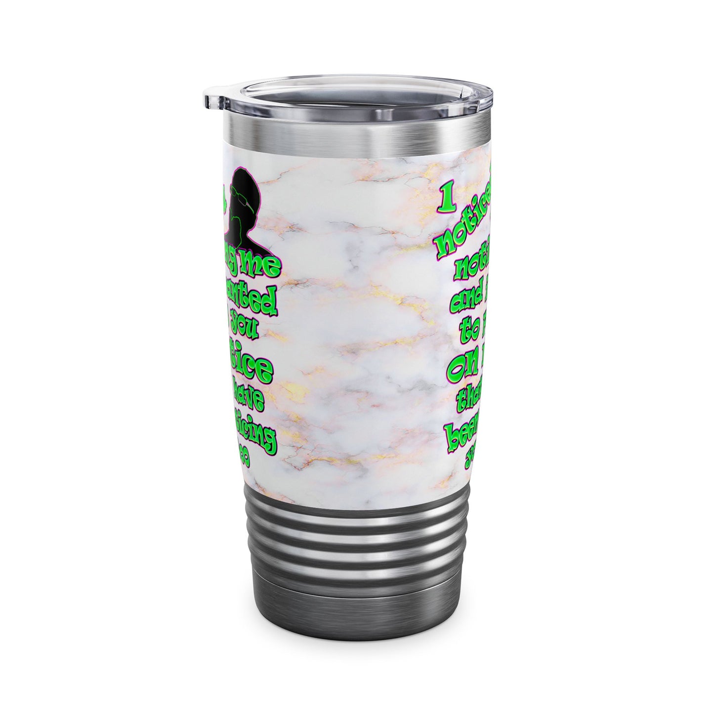 noticed you noticing - Ringneck Tumbler, 20oz (white marble)