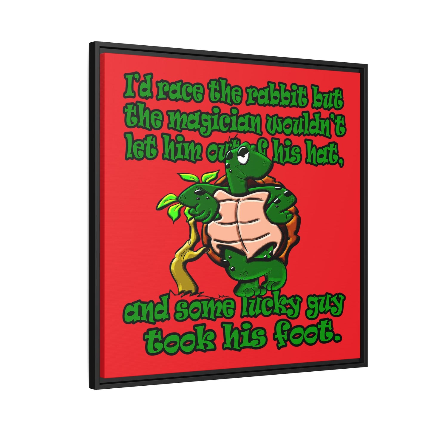 turtle race - framed canvas art (red)