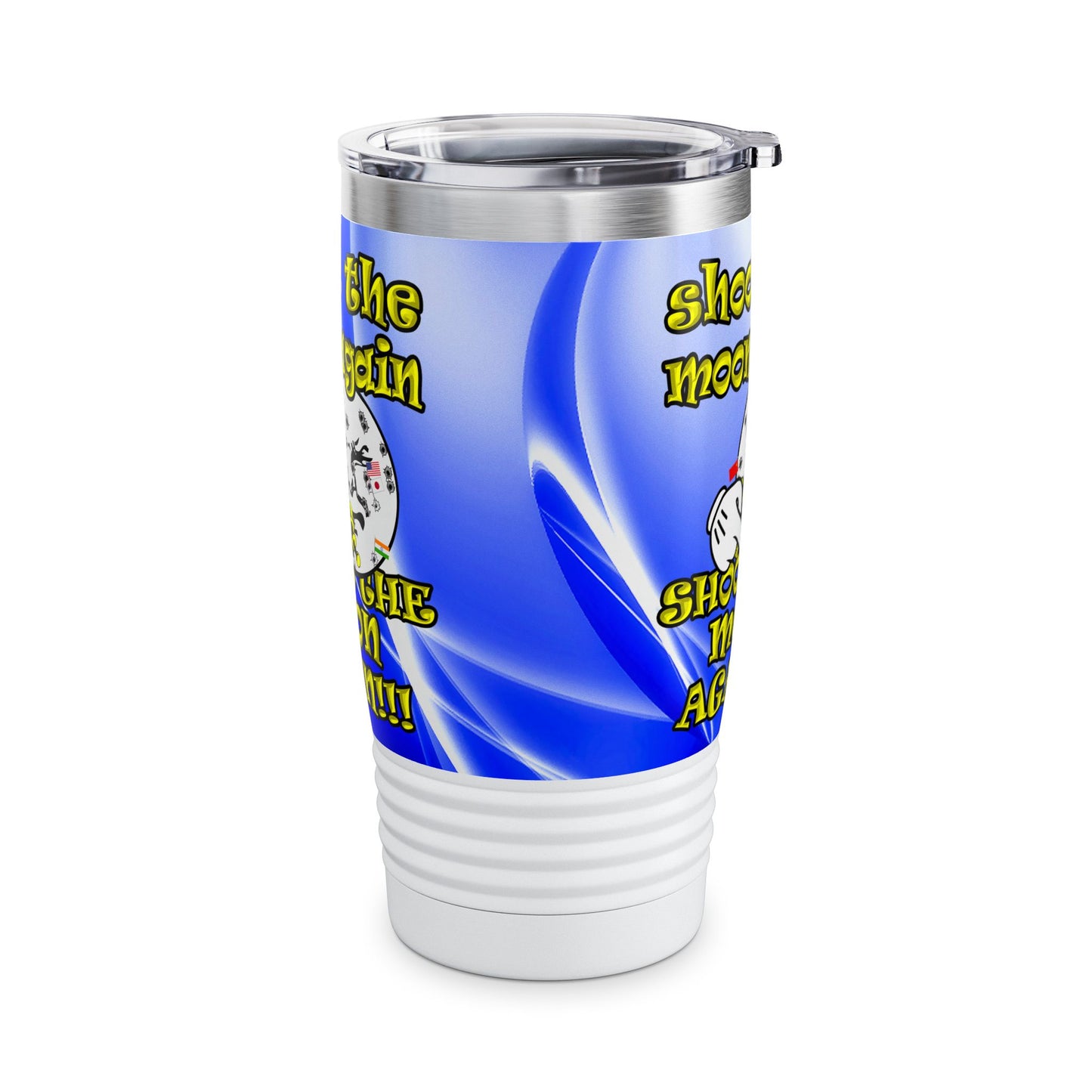 shoot the moon again - Ringneck Tumbler, 20oz (blue-white wave)