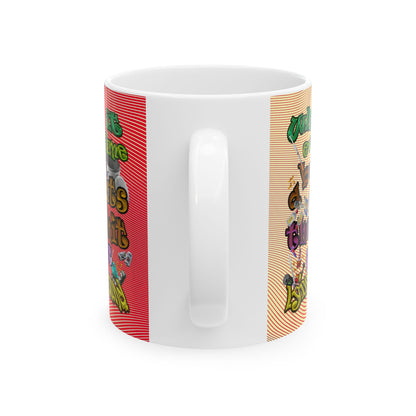 the bum's shit - White Mug (yellow-orange wave)