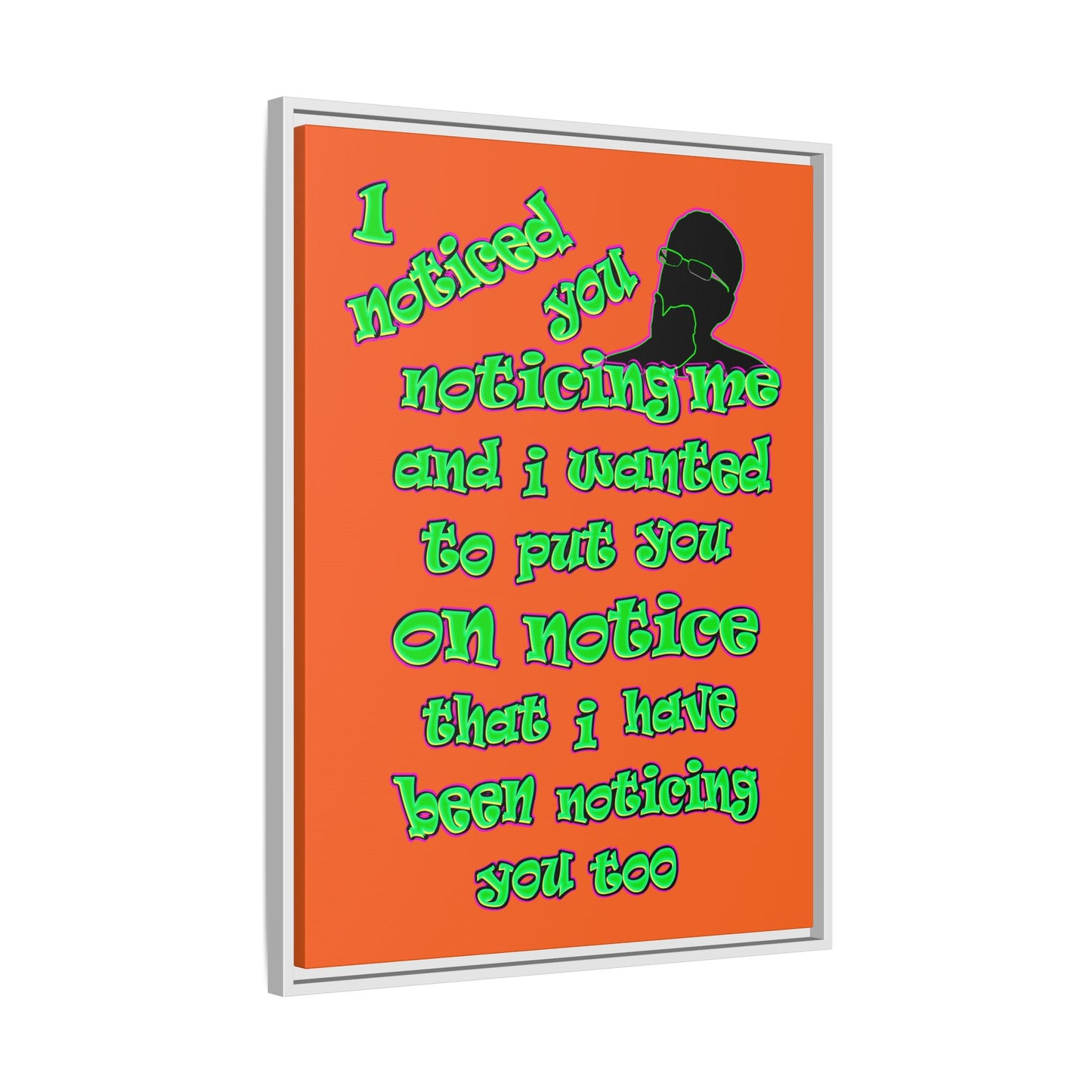 noticed you noticing - framed canvas art (orange)