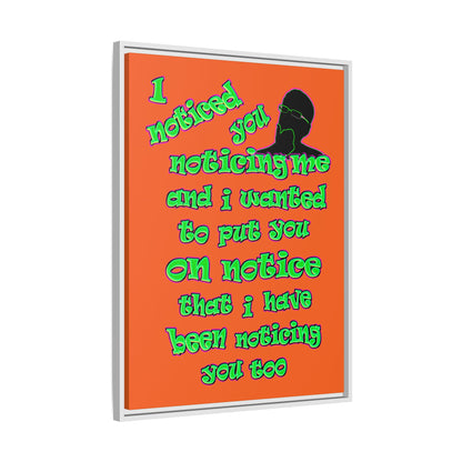 noticed you noticing - framed canvas art (orange)
