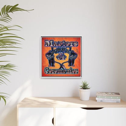 em cee squared - framed canvas art (burnt orange)