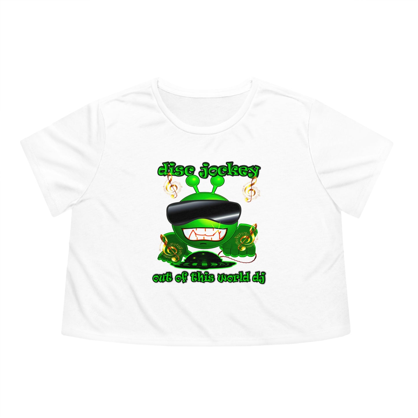 disc jockey - Women's Flowy Cropped Tee