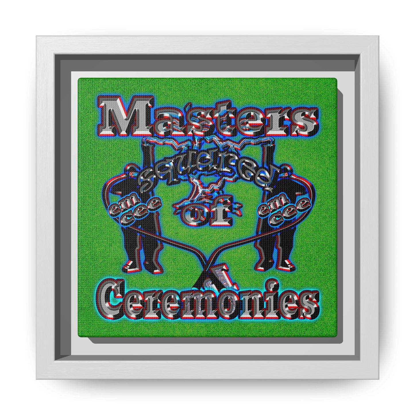 em cee squared - framed canvas art (green turf)