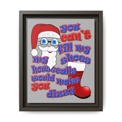 santa's shoes - framed canvas art (light grey)