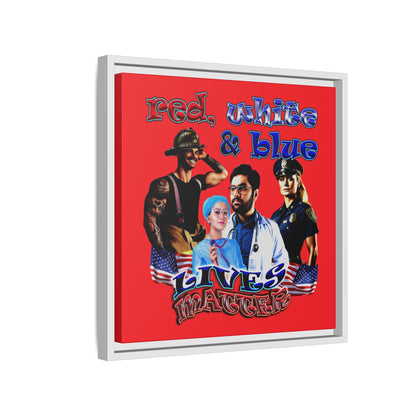 rw&b lives matter - framed canvas art (red)