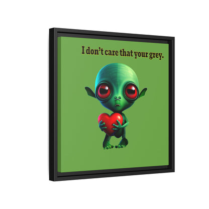 I don't care that your grey - framed canvas art (green)