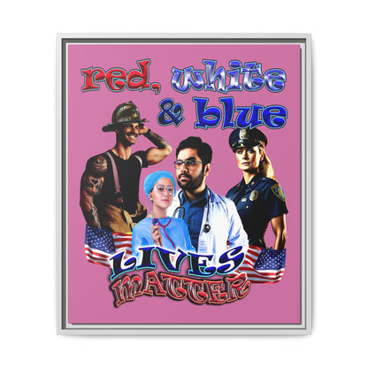 rw&b lives matter - framed canvas art (light pink)