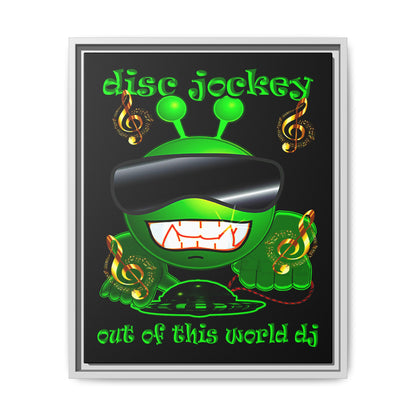 disc jockey - framed canvas art (black)