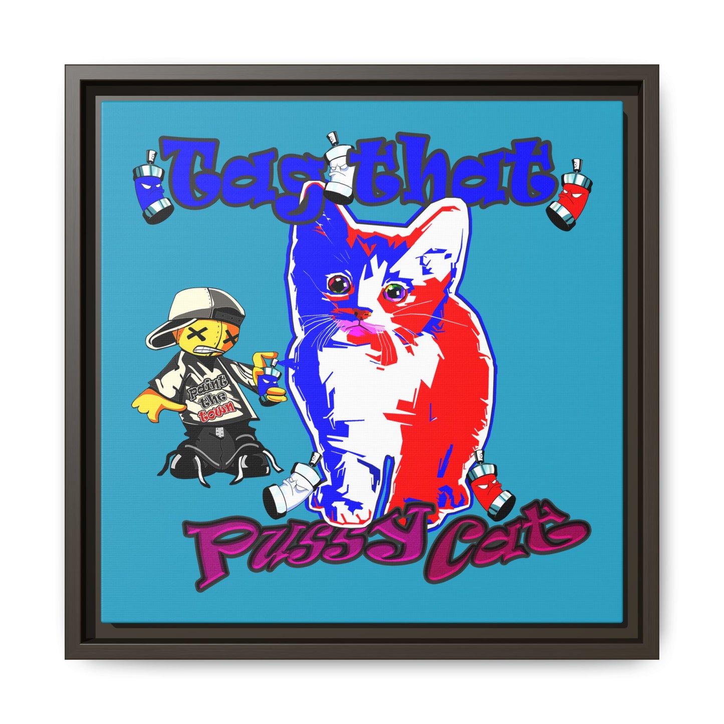 tag that - framed canvas art (turquoise)