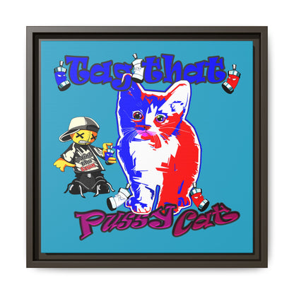 tag that - framed canvas art (turquoise)