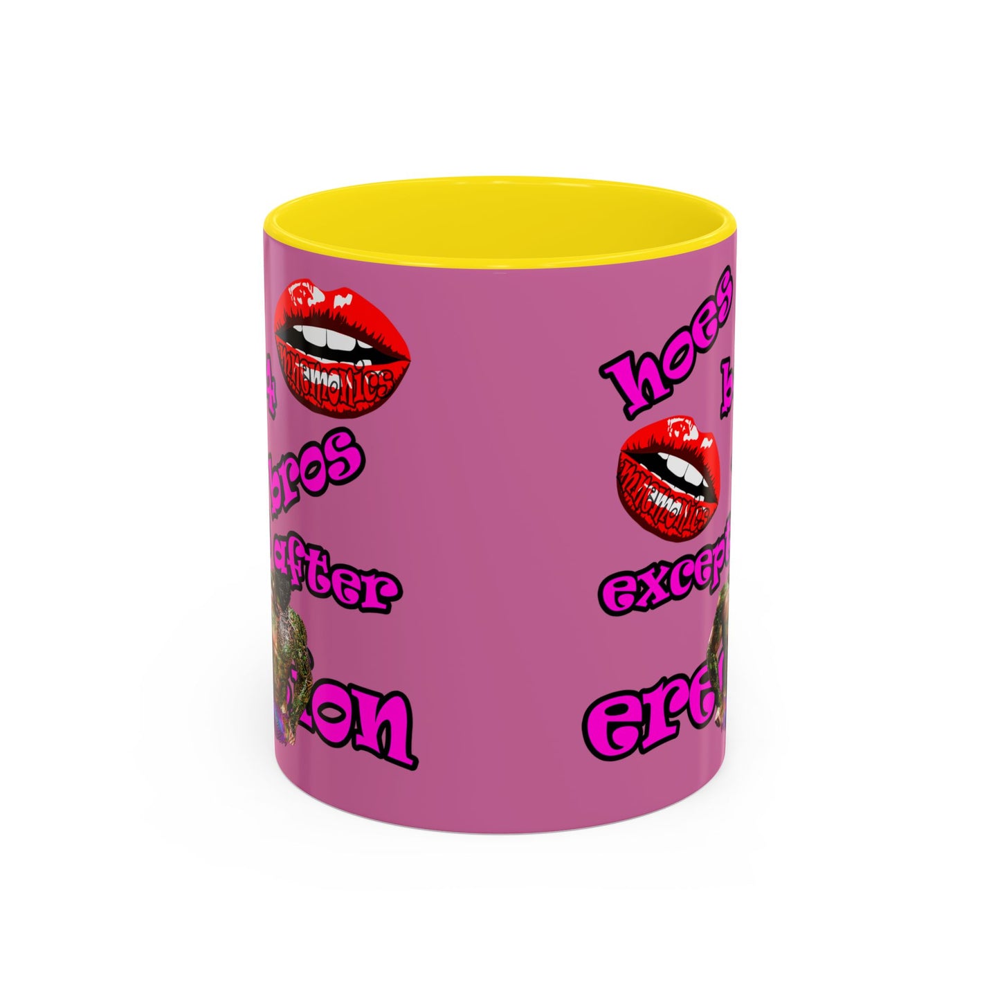 hoes b4 bros - Accent Mug (light pink)