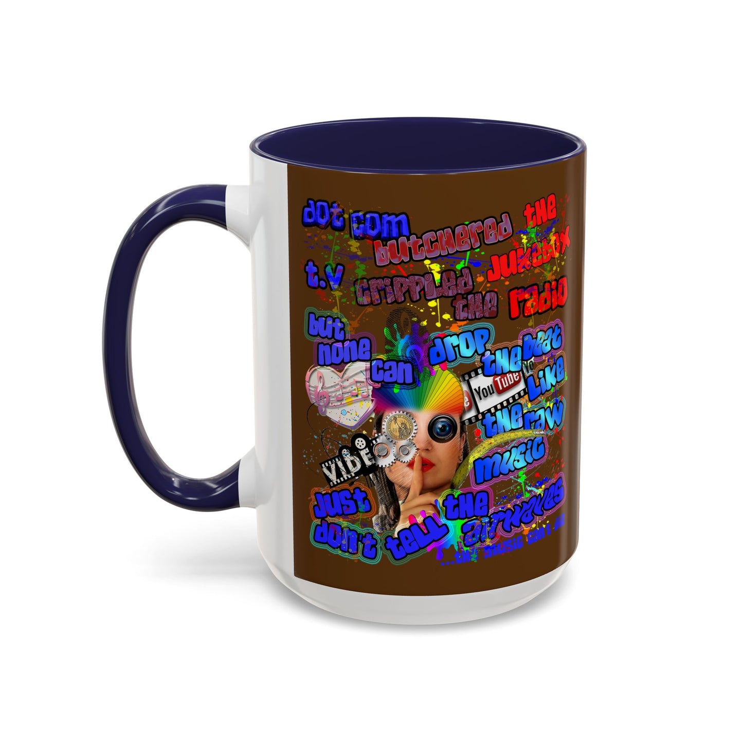 drop the beat - Accent Mug (brown)