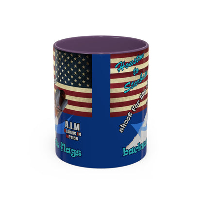 shoot for the stars - Accent Mug (dark blue)