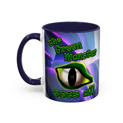 green monster - Accent Mug (grey-pink wave)