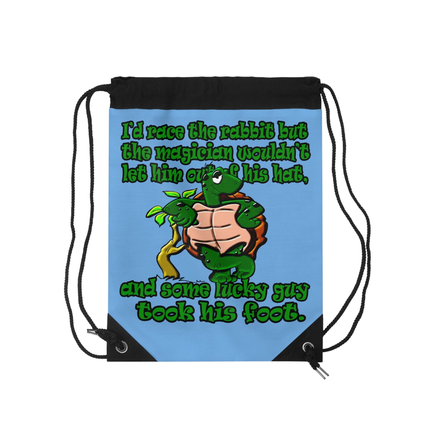turtle race - Drawstring Bag (light blue)