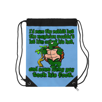 turtle race - Drawstring Bag (light blue)