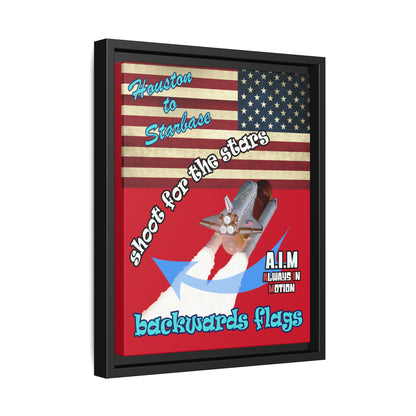 shoot for the stars - framed canvas art (dark red)