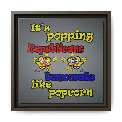 popping like popcorn - framed canvas art (grey-light grey)