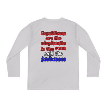 donkeys and elephants - Youth Long Sleeve Competitor Tee