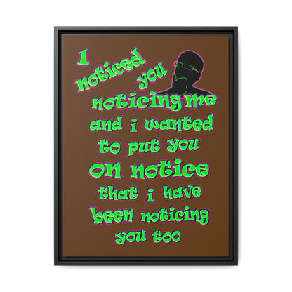 noticed you noticing - framed canvas art (brown)