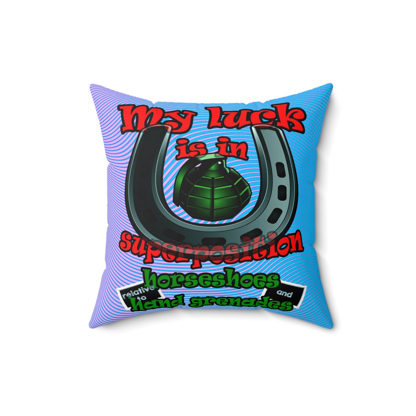 my luck - Faux Suede Square Pillow - (light blue-purple wave)
