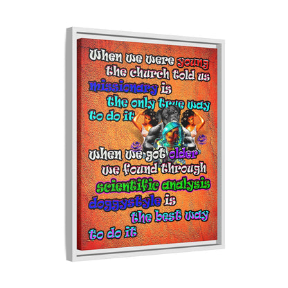 doggystyle - framed canvas art (burnt orange)
