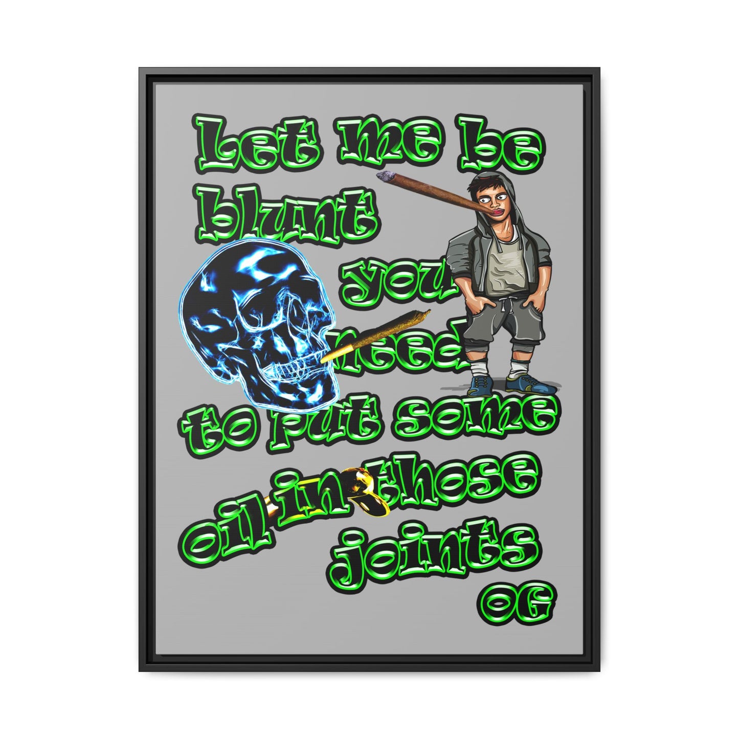 og - framed canvas art (light grey)