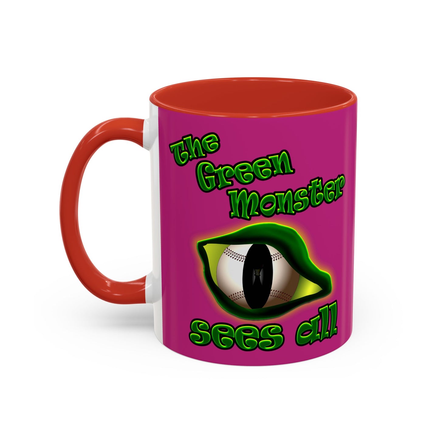 green monster - Accent Mug (pink)