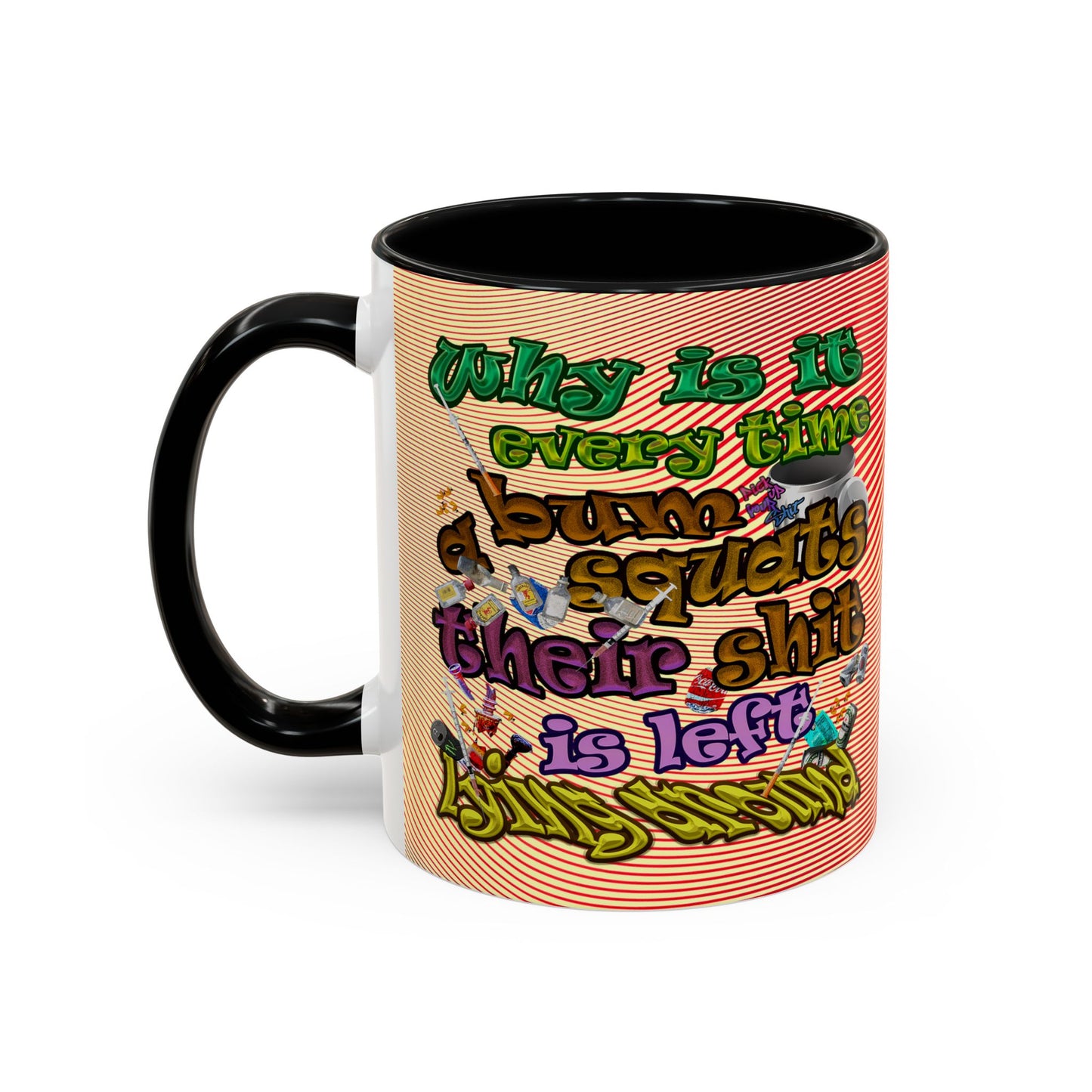 the bum's shit - Accent Mug (yellow-orange wave)