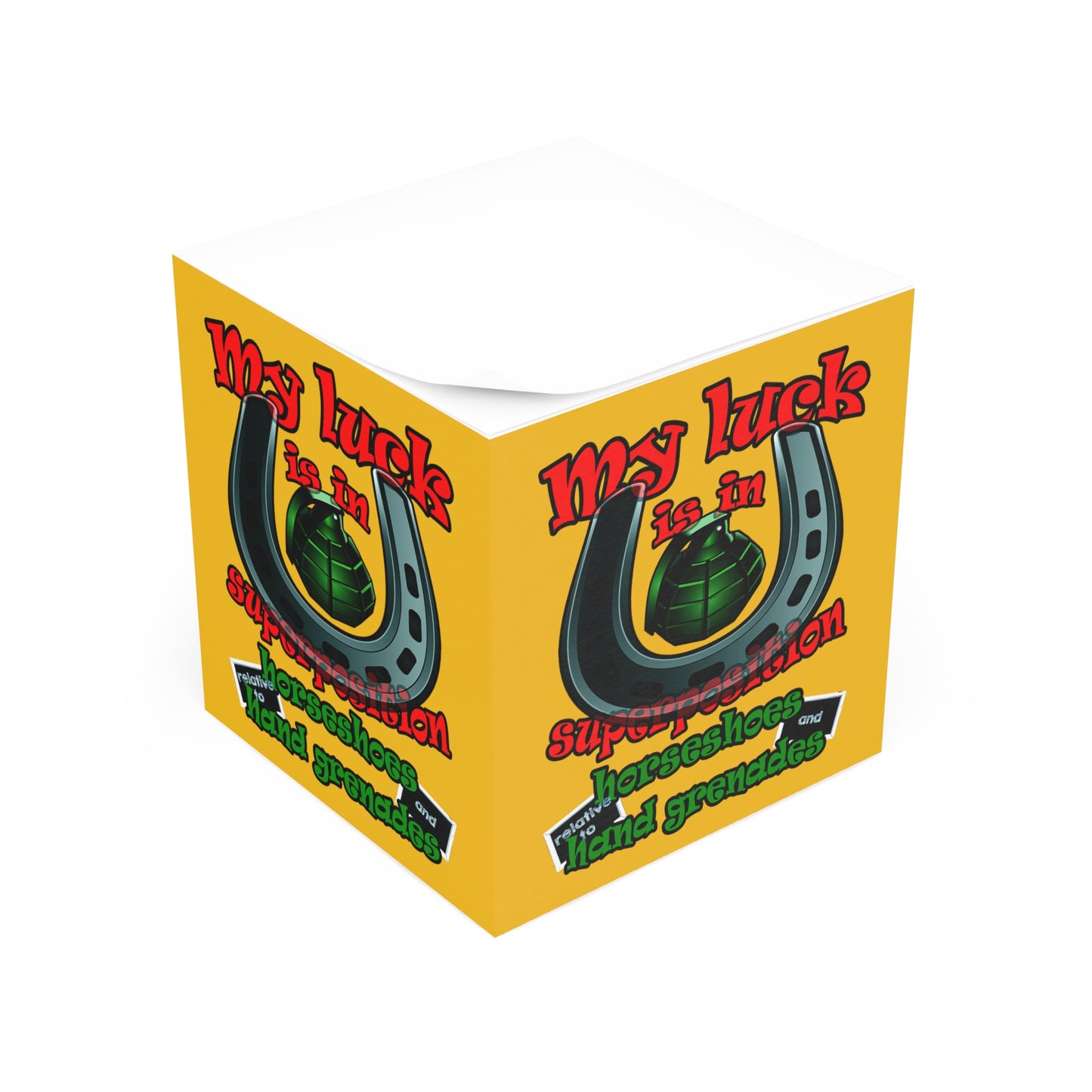my luck - note cube (yellow)