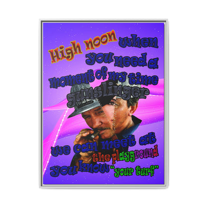 high noon - framed canvas art (purple-pink wave)