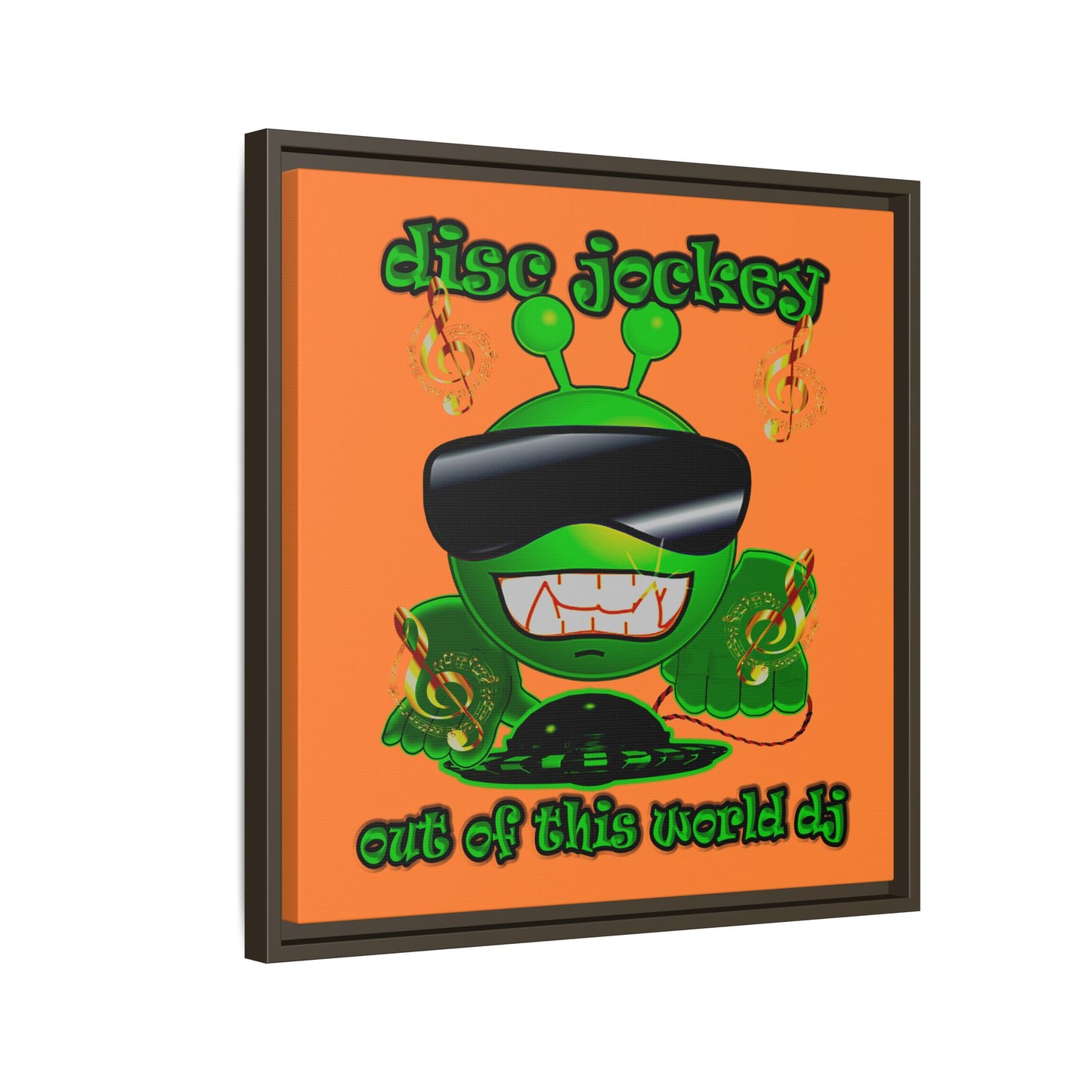 disc jockey - framed canvas art (crusta)