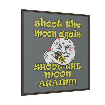 shoot the moon again - framed canvas art (dark grey)
