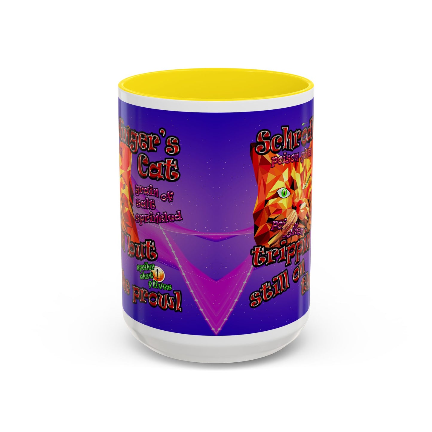 schrodinger's cat - Accent Mug (purple-pink wave)