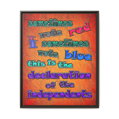 declaration of the independents - framed canvas art (burnt orange)
