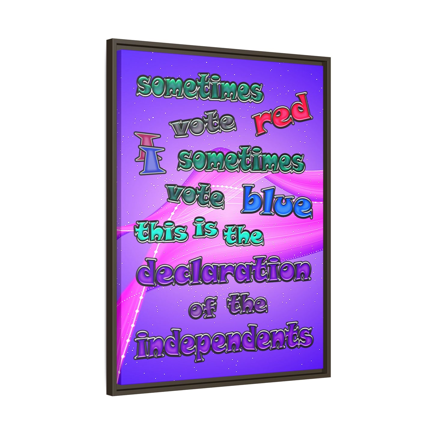 declaration of the independents - framed canvas art (purple-pink wave)